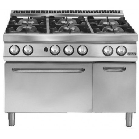 COCINA A GAS 6 QUEMADORES CON HORNO GAS GN 2/1