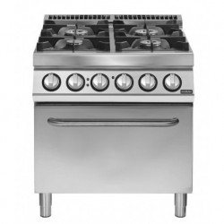 COCINA A GAS 4 QUEMADORES CON HORNO ELÉCTRICO GN 2/1