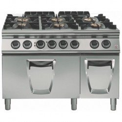 COCINA A GAS 6 FUEGOS CON HORNO ELÉCTRICO GN 2/1